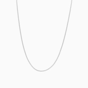 Cadena de Oro Blanco 14k Tejido Hollow Box