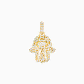Dije Mano Estrella Oro 14k con Diamantes