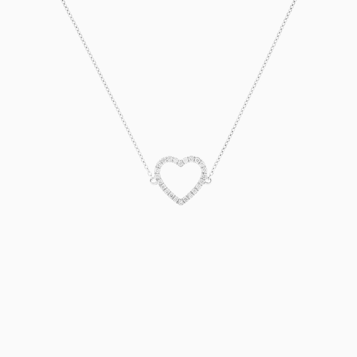 Cadena Corazón Oro 14k con Diamantes