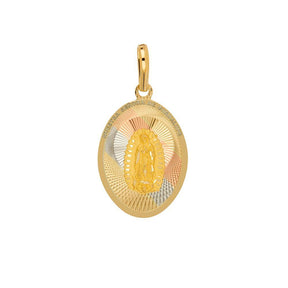 Medalla Católica 14k Ovalada Virgen Guadalupe
